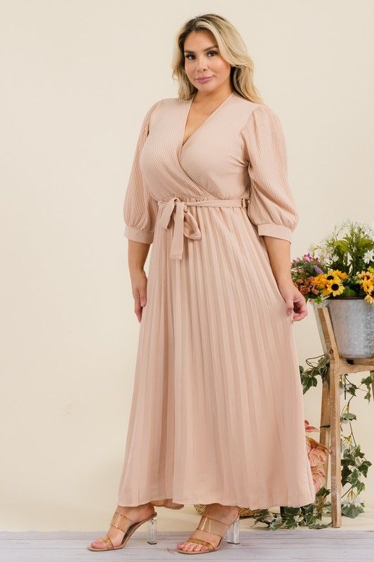 Vestido Con Lazo Manga 3/4