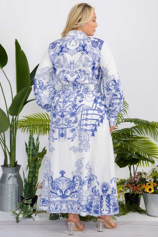 Vestido Con Lazo Midi Estampado