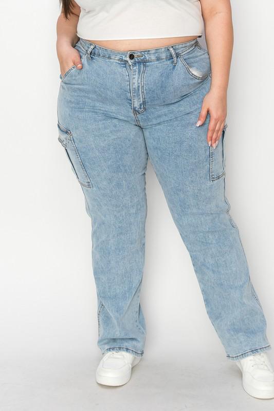 Jeans cargo de mezclilla