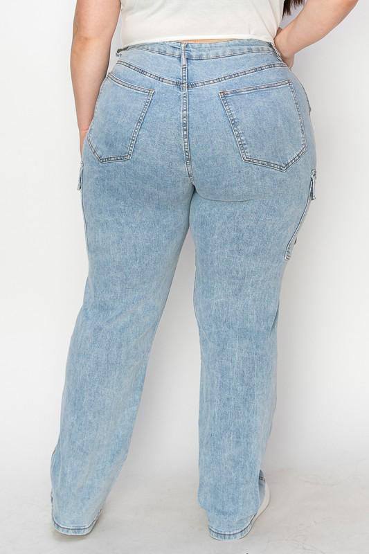 Jeans cargo de mezclilla