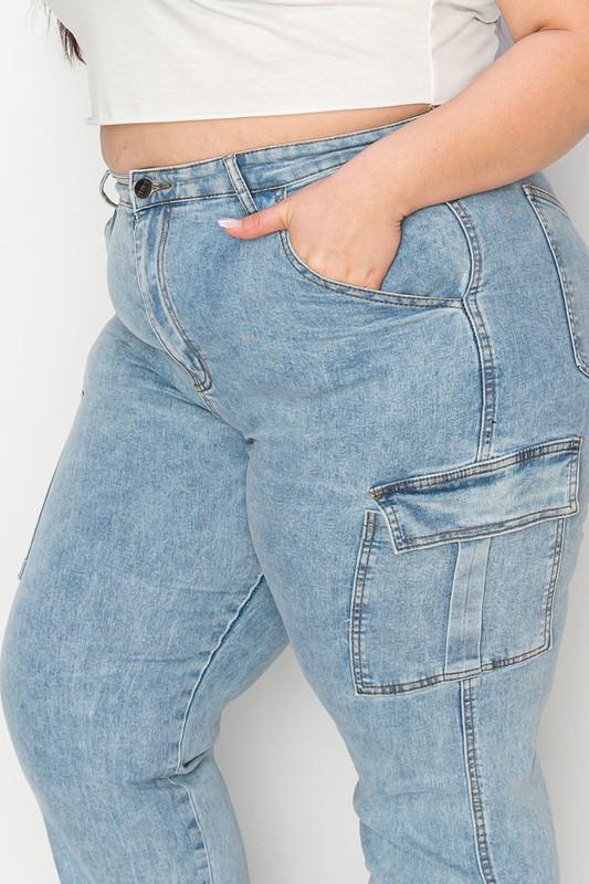 Jeans cargo de mezclilla