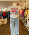 Camiseta Estampada Con Pedreria