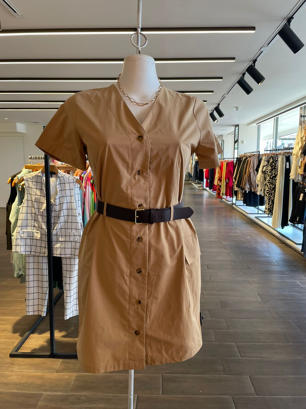 Vestido Cargo Con Cinto