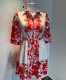Vestido Estampado Cinto Manga Corta