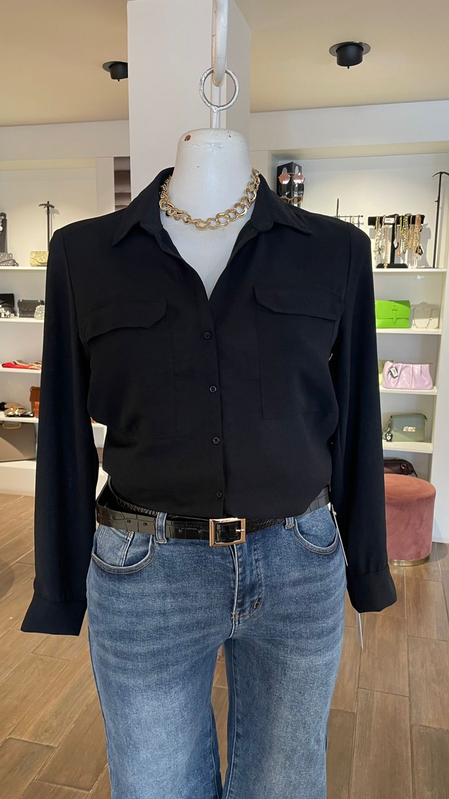 Blusa camisera manga larga