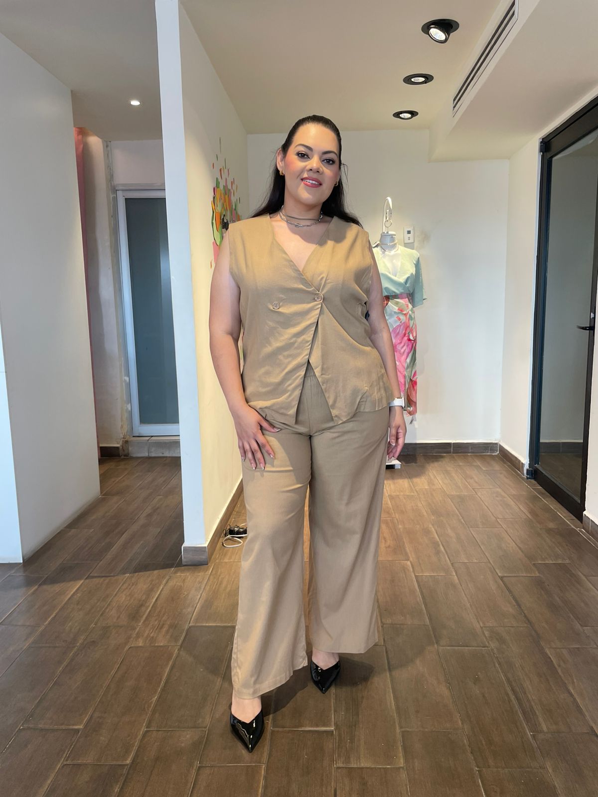 Set Pantalón Con Chaleco