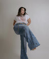 Jeans Corte Wide Con Encaje