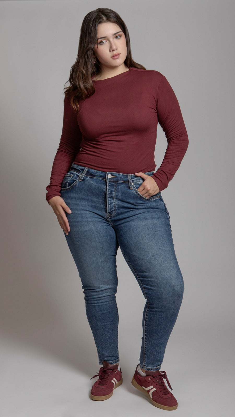 Jeans Skinny Mezclilla Media