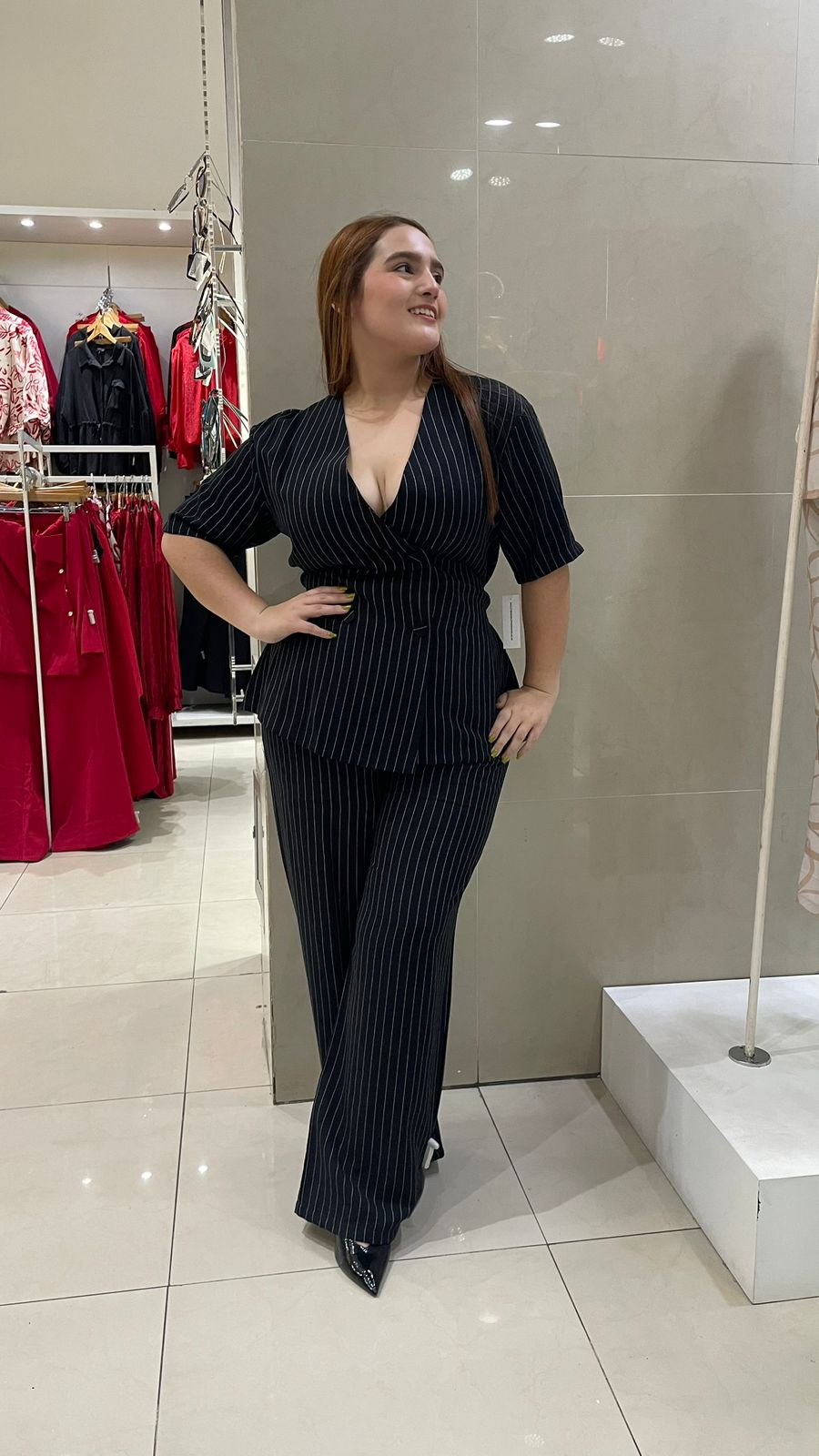 SET BLUSA Y PANTALON ESTAMPADO LINEAS