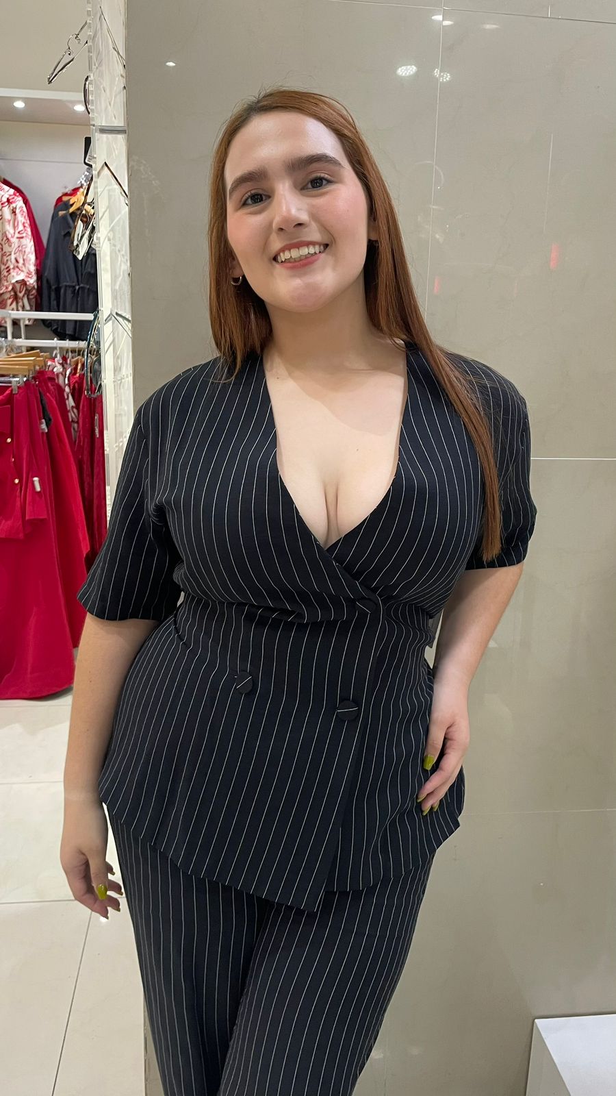 SET BLUSA Y PANTALON ESTAMPADO LINEAS