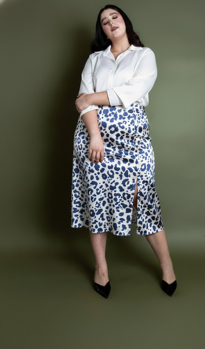 Falda En Satin Animal Print