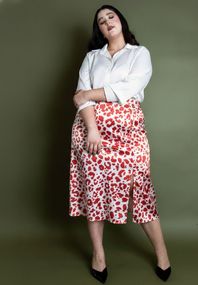 Falda En Satin Animal Print