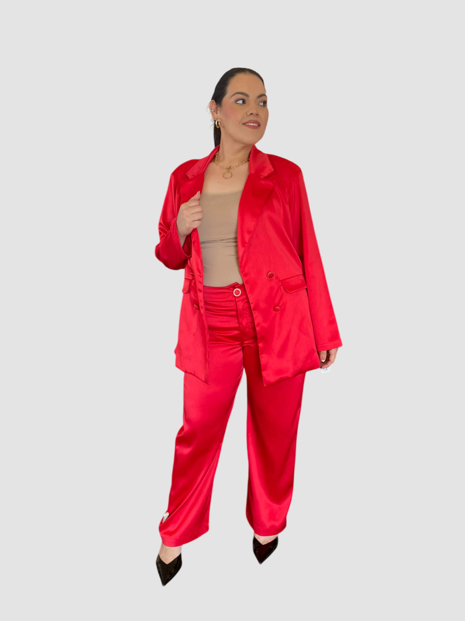 Set De Pantalon Y Saco De Satin