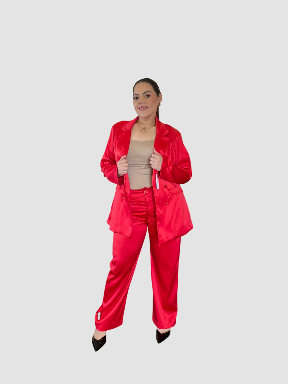 Set De Pantalon Y Saco De Satin