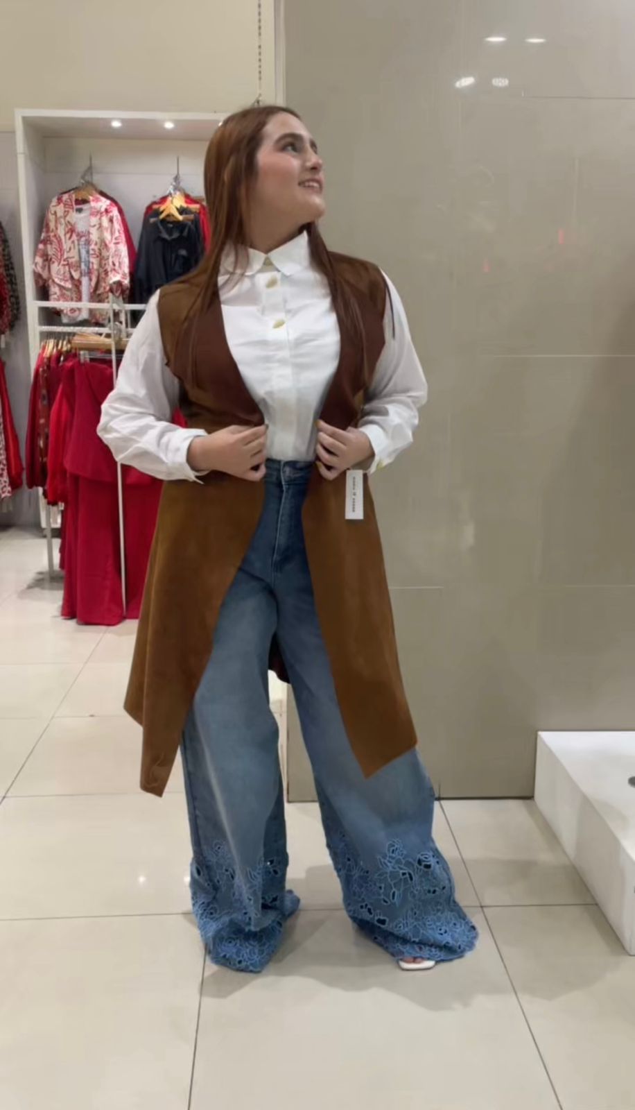 Chaleco Largo Con Laso