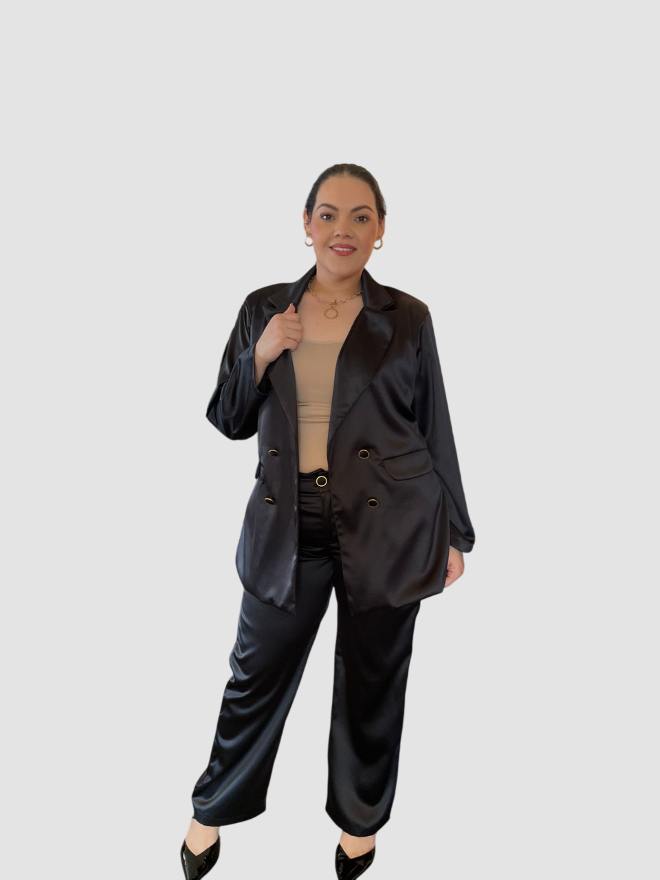 Set De Pantalon Y Saco De Satin