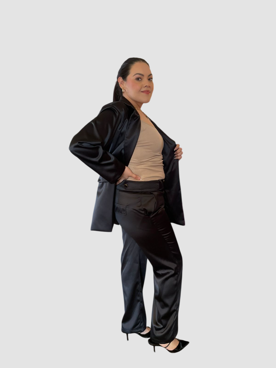 Set De Pantalon Y Saco De Satin