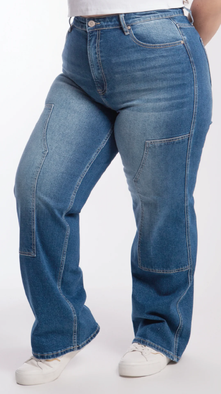 Jeans cargo de mezclilla