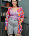 BLAZER ESTAMPADO DE LINO