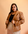 Blazer efecto piel