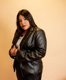 Blazer efecto piel