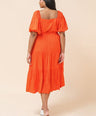 Vestido midi escote cuadrado