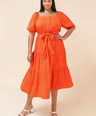 Vestido midi escote cuadrado