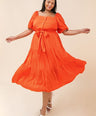 Vestido midi escote cuadrado