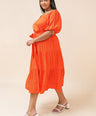 Vestido midi escote cuadrado