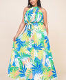 MAXI Vestido con estampado tropical