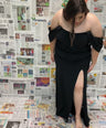 Maxi vestido de fiesta con abertura