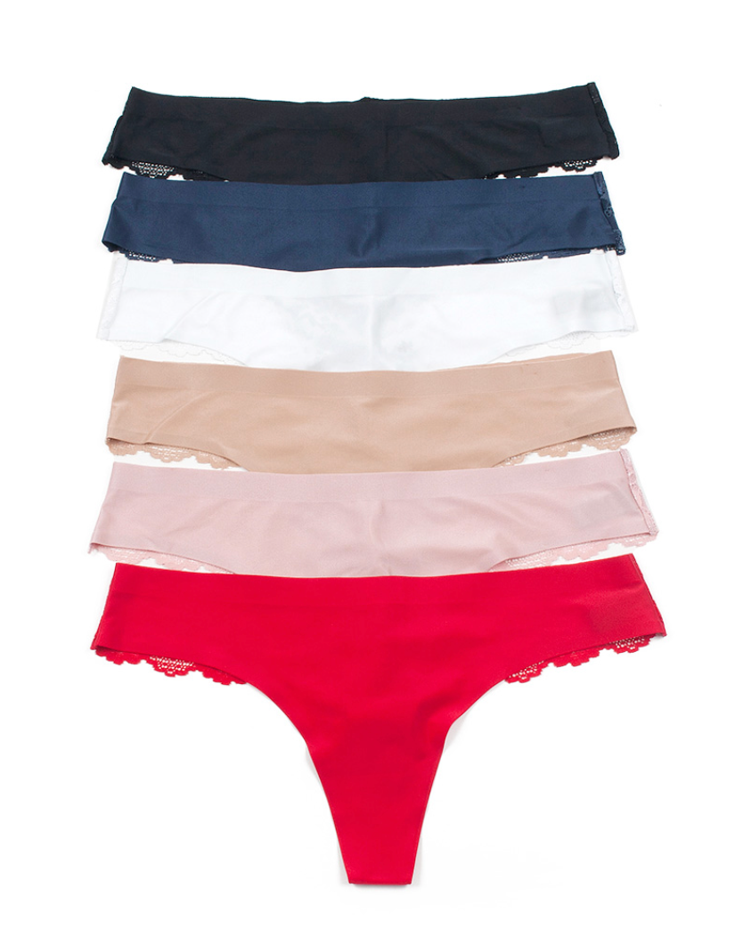 Pantie tipo tanga con encaje