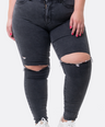 SKINNY jeans GRIS CON ROTURA