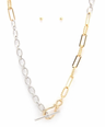 Cadena combinada dorado con plata