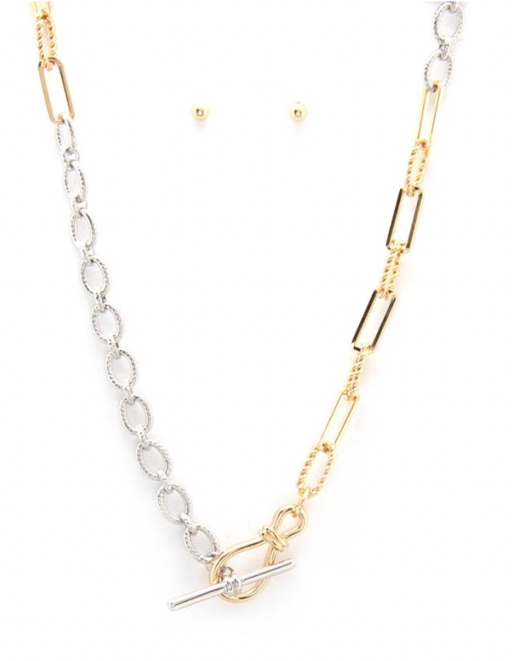 Cadena combinada dorado con plata