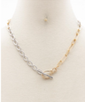 Cadena combinada dorado con plata