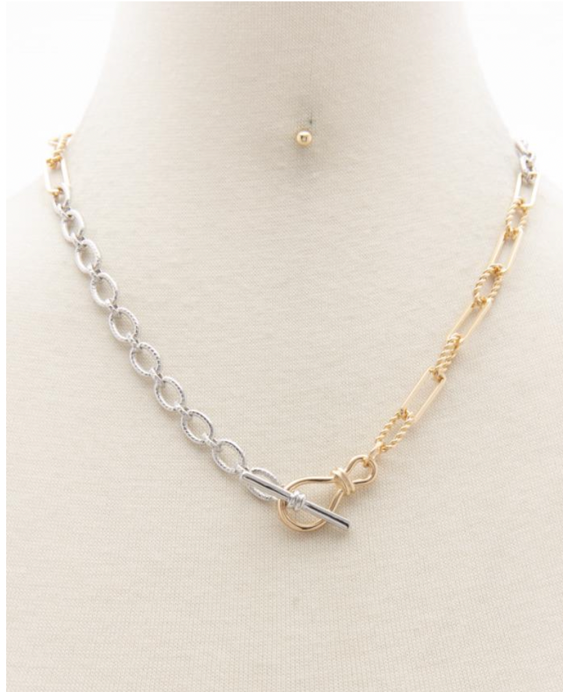 Cadena combinada dorado con plata
