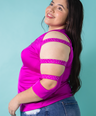 Blusa satinada con pedrería