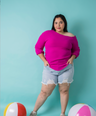 Short biker con roturas