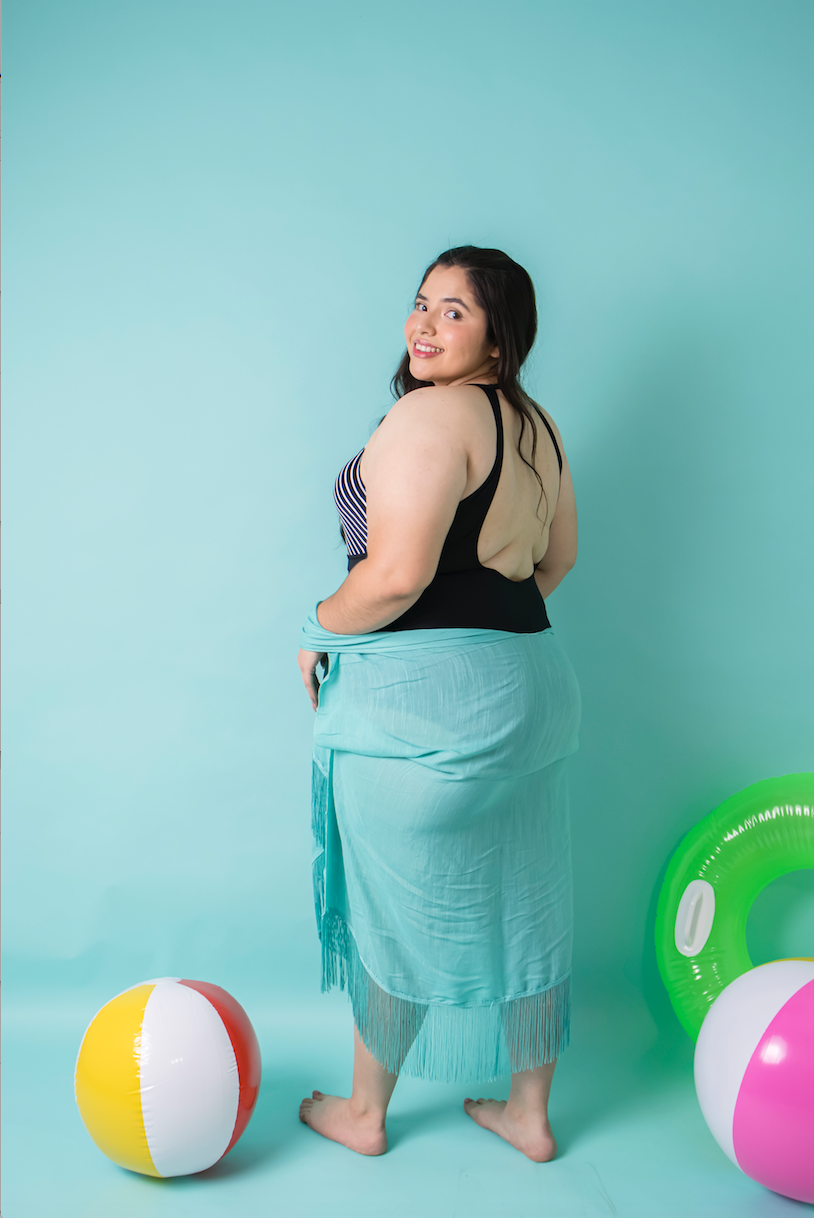 Salida de traje de baño tipo kimono