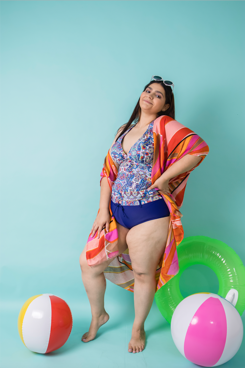 Salida de traje de baño tipo kimono