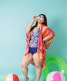 Salida de traje de baño tipo kimono