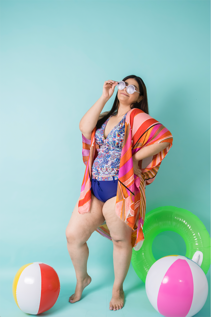 Salida de traje de baño tipo kimono
