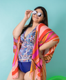 Salida de traje de baño tipo kimono
