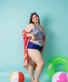 Salida de traje de baño tipo kimono