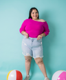 Short biker con roturas