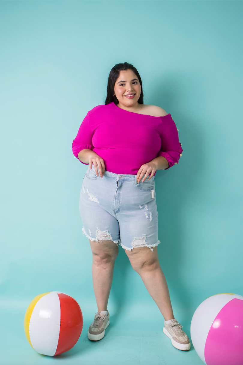 Short biker con roturas