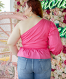 Blusa pemplum con una manga