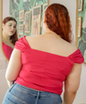Blusa moda tipo corset