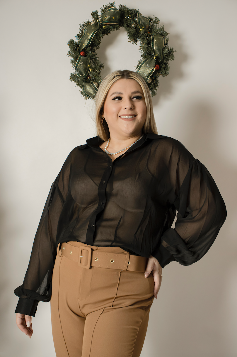 Pantalon vestir recto con cinto